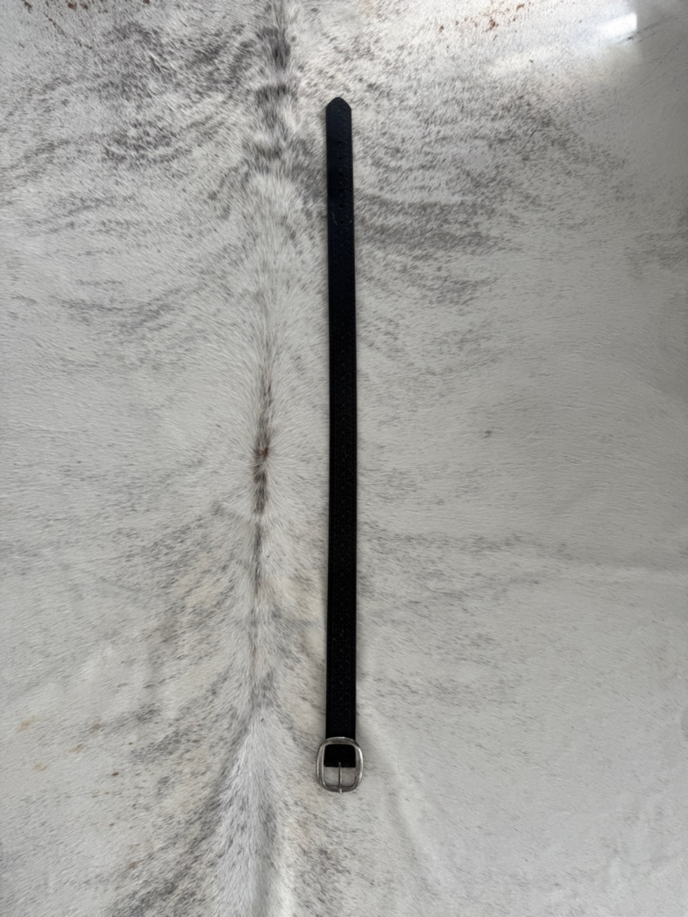 Black leather western belt - Picture 5 of 5